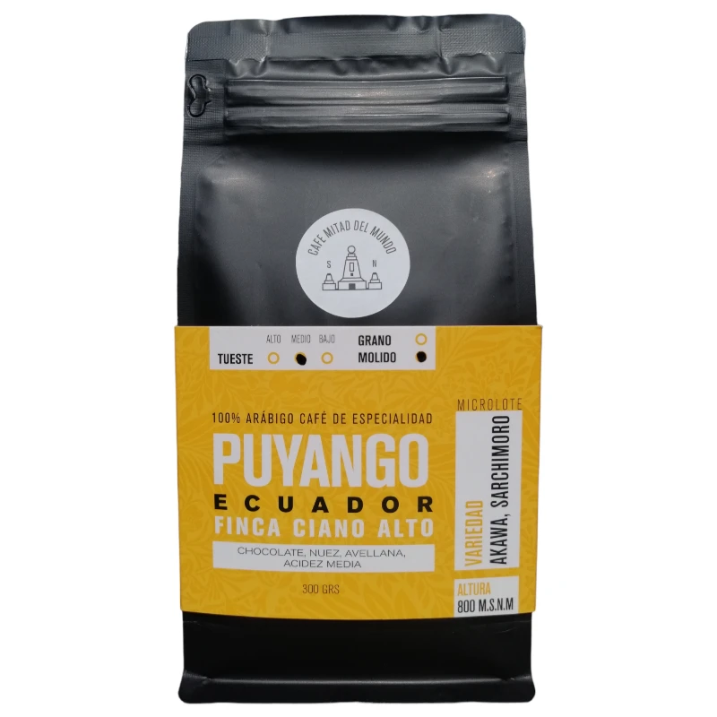 café Ecuador puyango molido 250 gramos